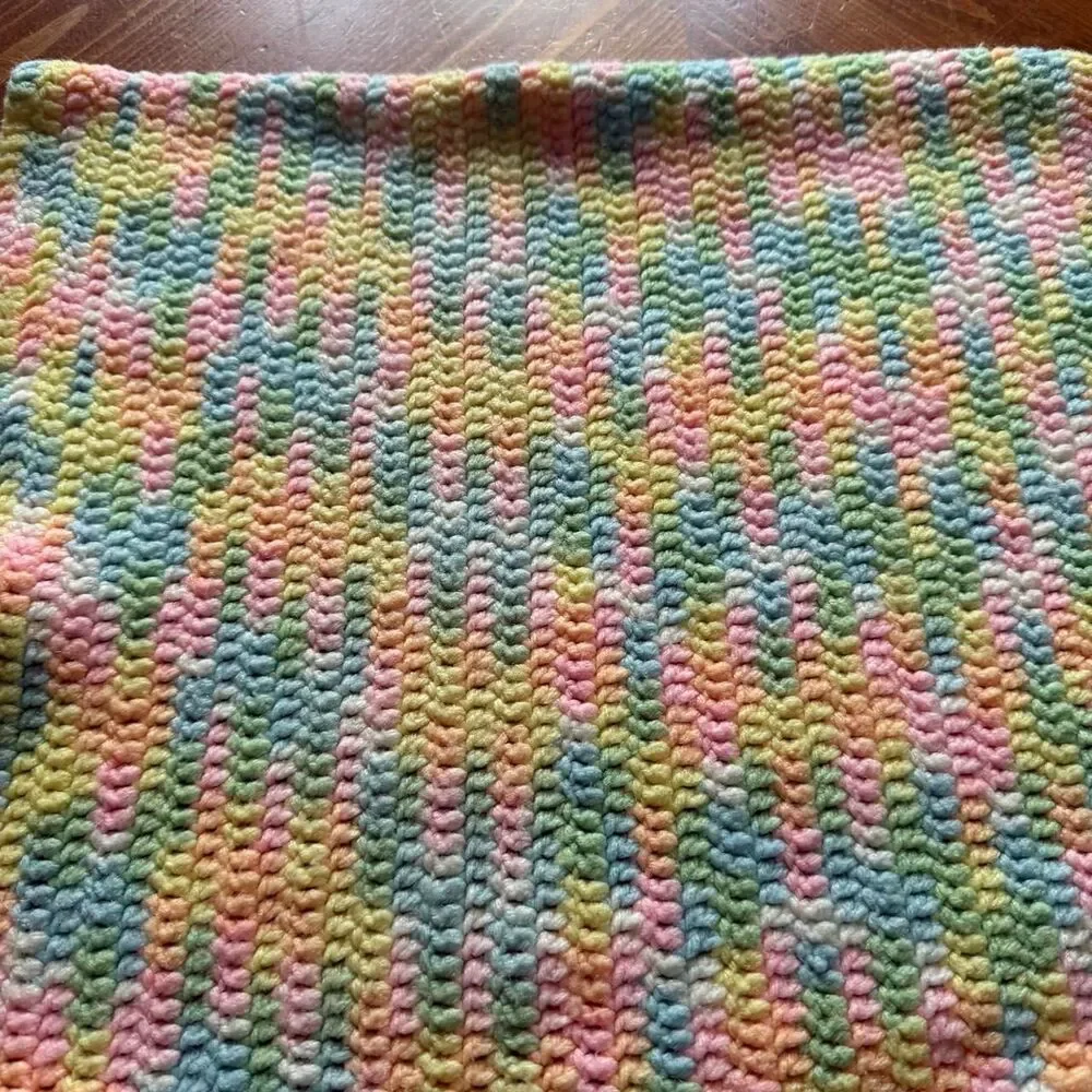 Unbranded blanket unisex OS multicolor handmade crochet variegated pastel lap